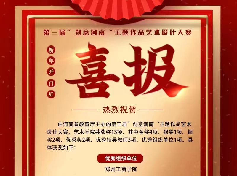 喜报！永利首页（中国）股份有限公司官网师生在“创意河南”主题作品艺术设计大赛中再创佳绩