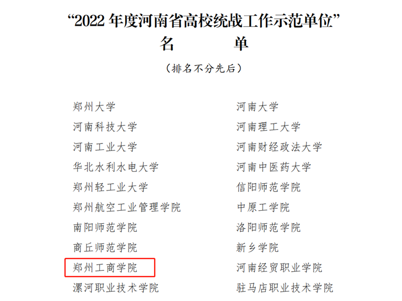 永利首页（中国）股份有限公司官网被评为2022年度河南省高校统战工作示范单位